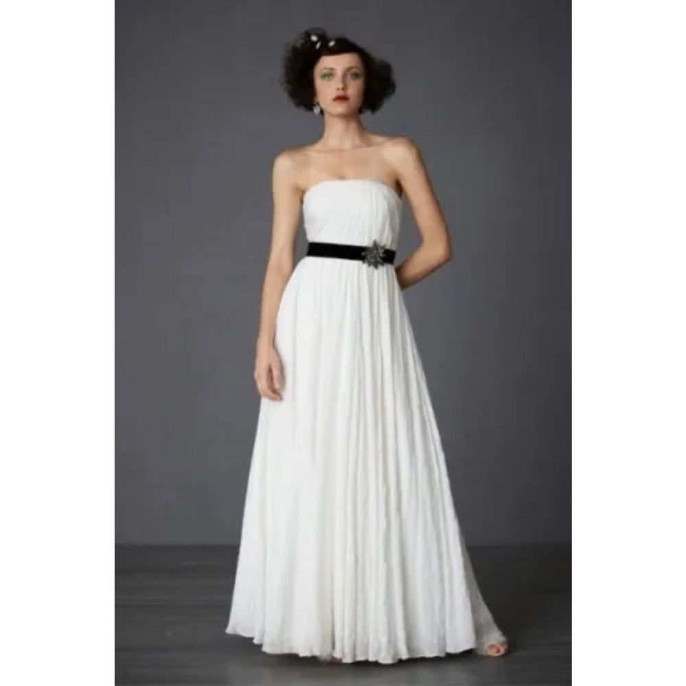 New BHLDN Hitherto Astral $2800 Silk Star Embroidered Dress Sz 2 - Bridal Gown